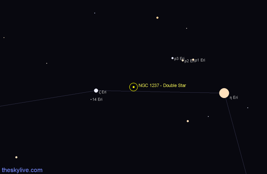 Finder chart NGC 1237 - Double Star in Eridanus star