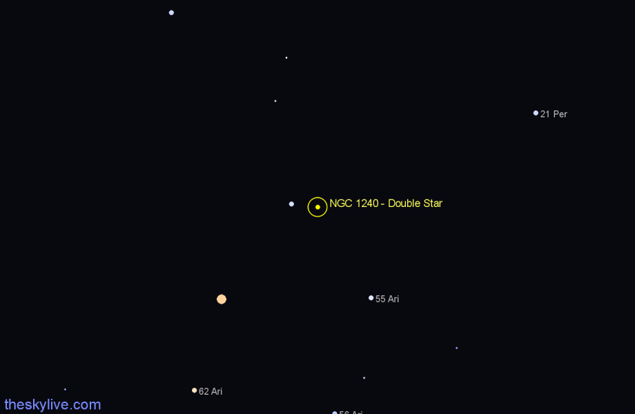 Finder chart NGC 1240 - Double Star in Aries star