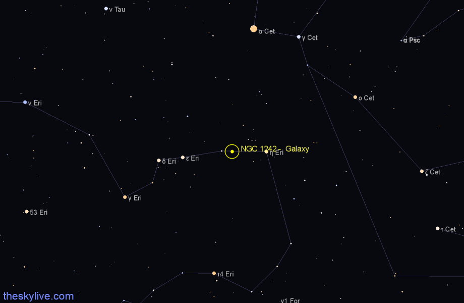 Finder chart NGC 1242 - Galaxy in Eridanus star