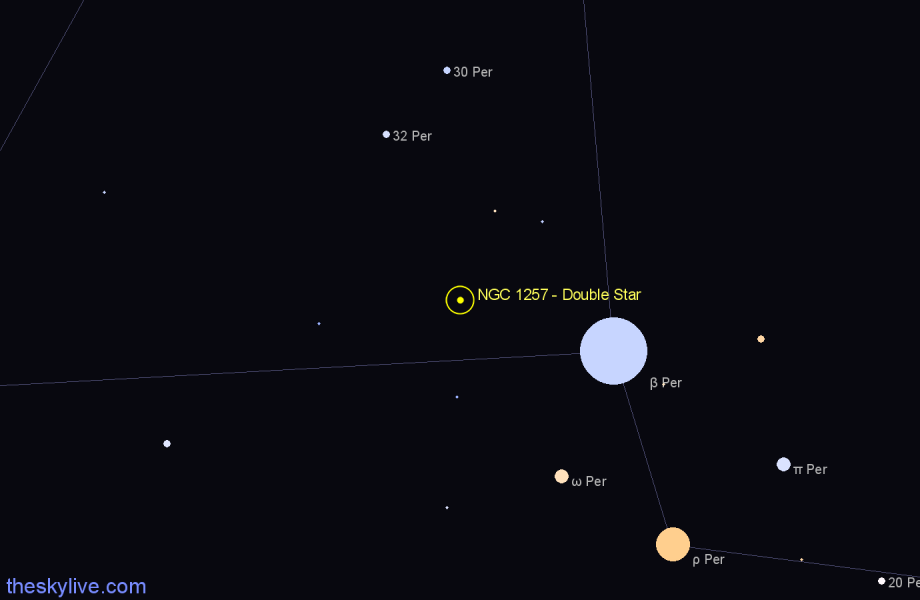 Finder chart NGC 1257 - Double Star in Perseus star