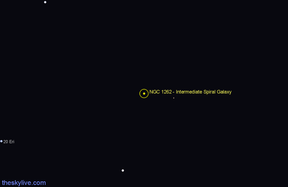 Finder chart NGC 1262 - Intermediate Spiral Galaxy in Eridanus star