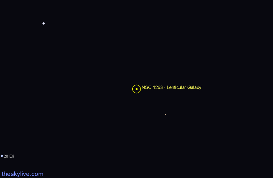 Finder chart NGC 1263 - Lenticular Galaxy in Eridanus star