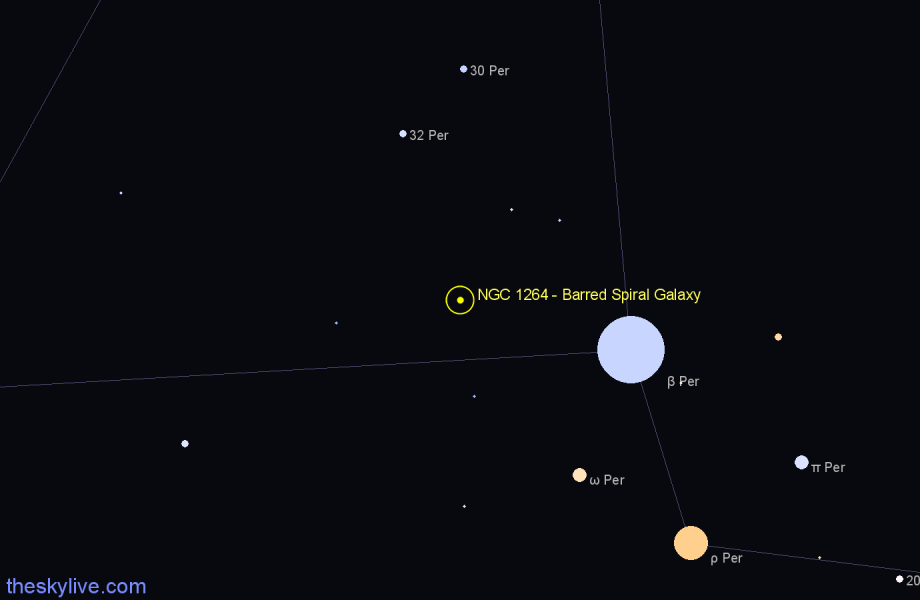 Finder chart NGC 1264 - Barred Spiral Galaxy in Perseus star