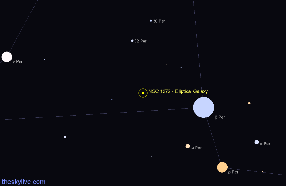 Finder chart NGC 1272 - Elliptical Galaxy in Perseus star