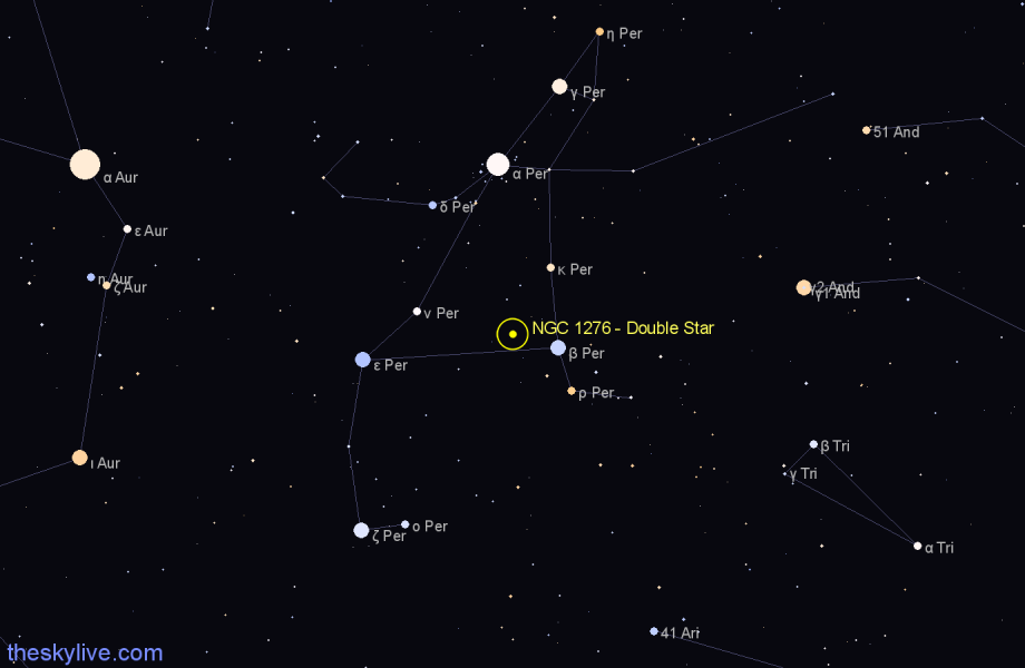 Finder chart NGC 1276 - Double Star in Perseus star