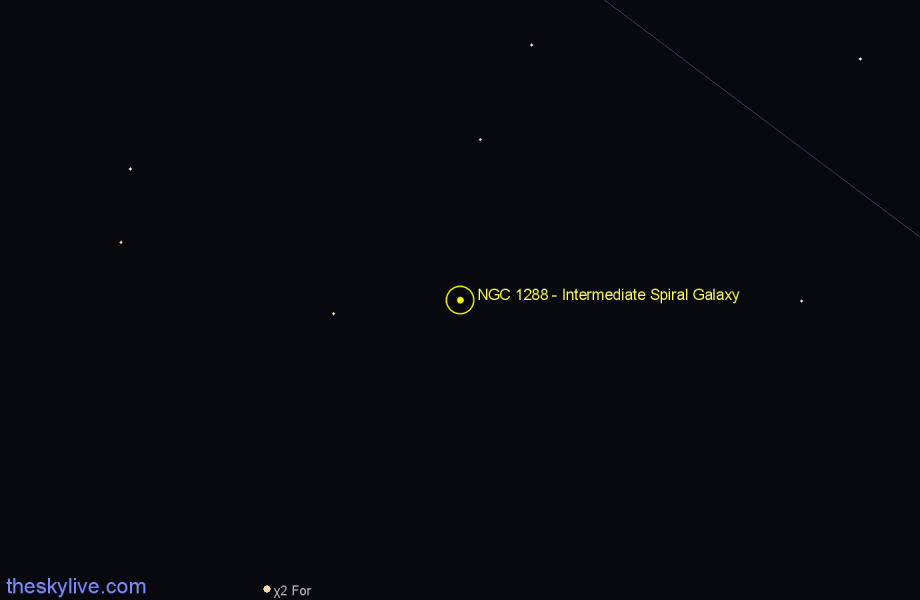 Finder chart NGC 1288 - Intermediate Spiral Galaxy in Fornax star