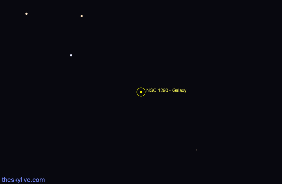 Finder chart NGC 1290 - Galaxy in Eridanus star