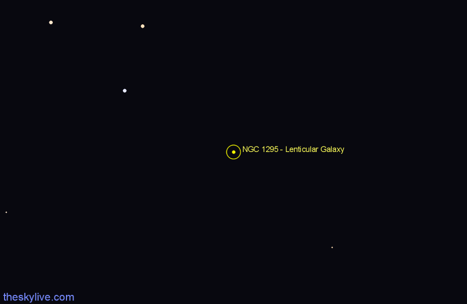 Finder chart NGC 1295 - Lenticular Galaxy in Eridanus star