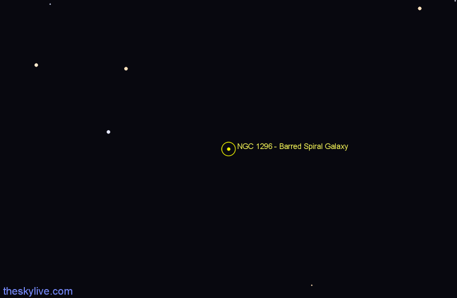 Finder chart NGC 1296 - Barred Spiral Galaxy in Eridanus star