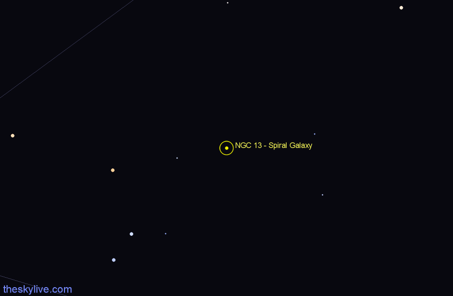 Finder chart NGC 13 - Spiral Galaxy in Andromeda star