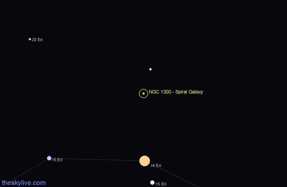 Finder chart NGC 1300 - Spiral Galaxy in Eridanus star