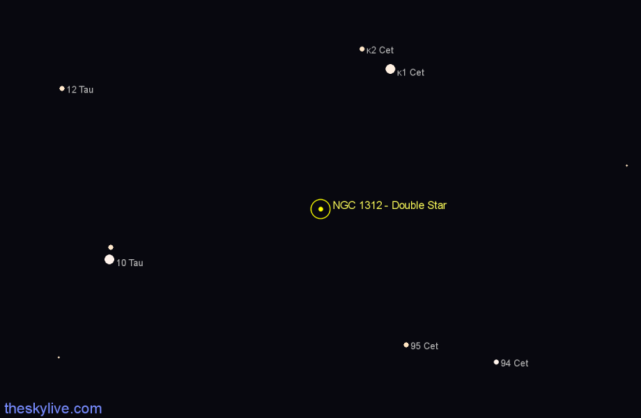 Finder chart NGC 1312 - Double Star in Taurus star