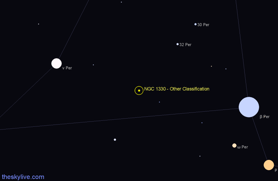 Finder chart NGC 1330 - Other Classification in Perseus star