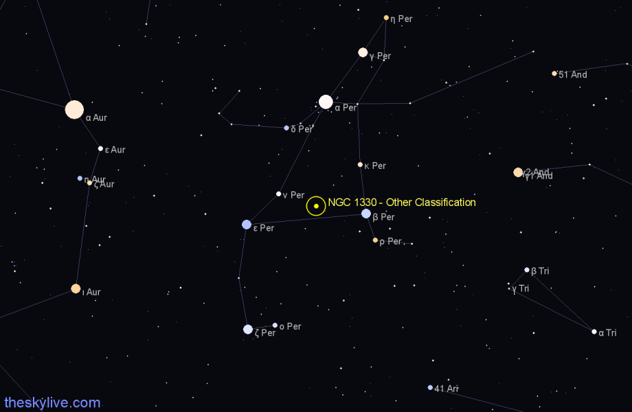 Finder chart NGC 1330 - Other Classification in Perseus star