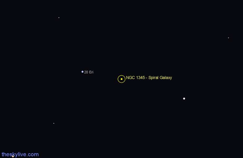 Finder chart NGC 1345 - Spiral Galaxy in Eridanus star