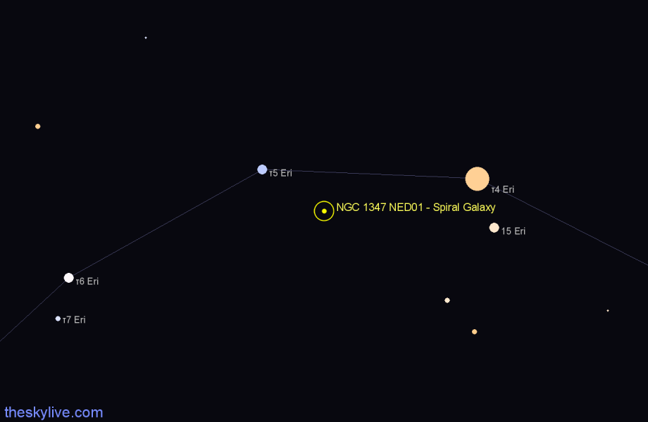 Finder chart NGC 1347 NED01 - Spiral Galaxy in Eridanus star
