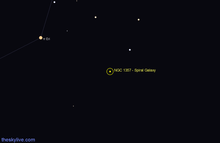 Finder chart NGC 1357 - Spiral Galaxy in Eridanus star