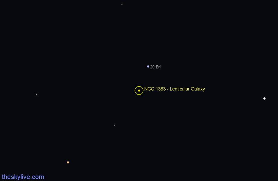 Finder chart NGC 1383 - Lenticular Galaxy in Eridanus star