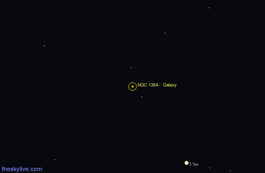 Finder chart NGC 1384 -  Galaxy in Taurus star