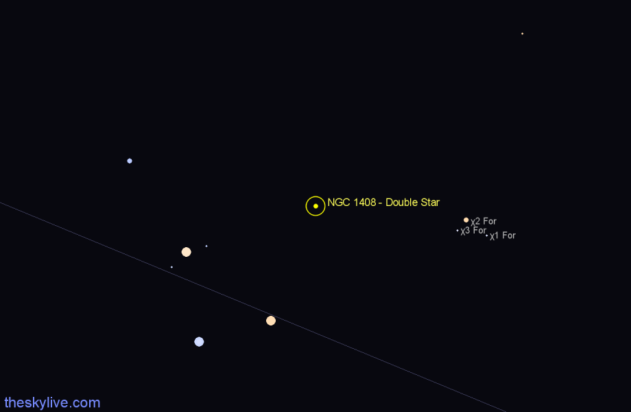 Finder chart NGC 1408 - Double Star in Fornax star