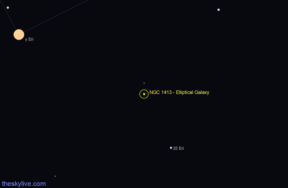 Finder chart NGC 1413 - Elliptical Galaxy in Eridanus star