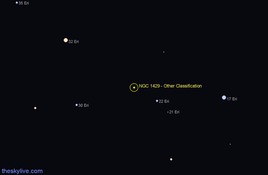 Finder chart NGC 1429 - Other Classification in Eridanus star