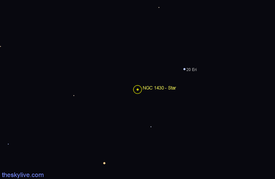 Finder chart NGC 1430 - Star in Eridanus star