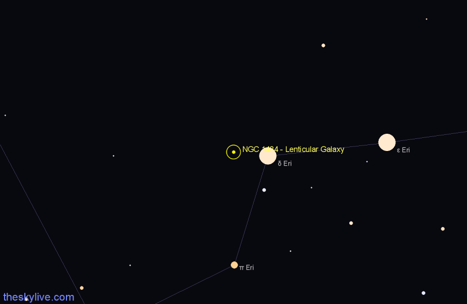 Finder chart NGC 1434 - Lenticular Galaxy in Eridanus star