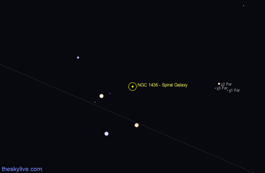 Finder chart NGC 1436 - Spiral Galaxy in Eridanus star