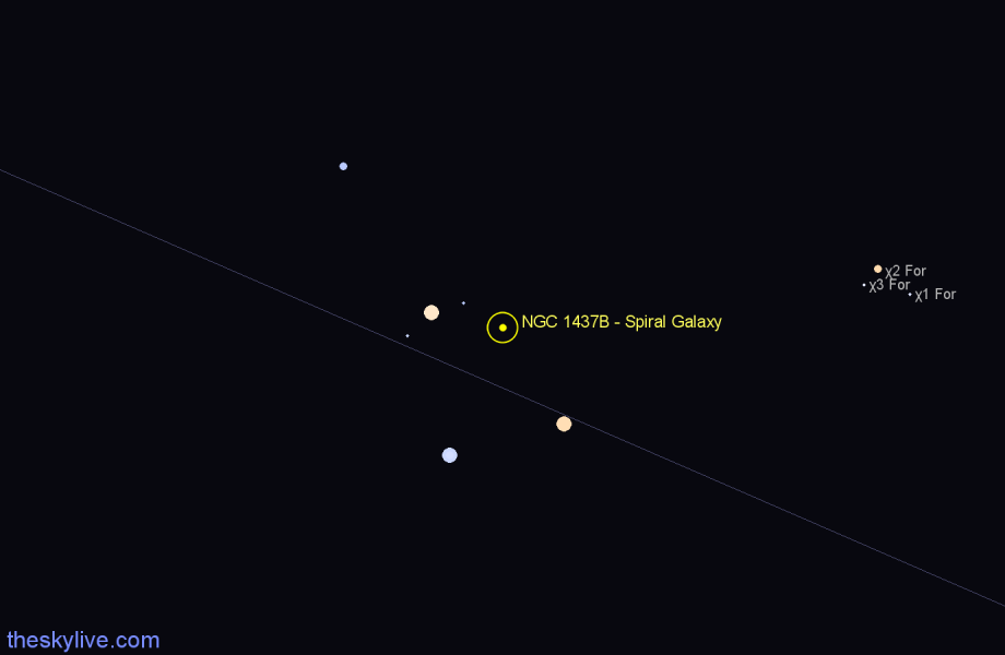 Finder chart NGC 1437B - Spiral Galaxy in Eridanus star