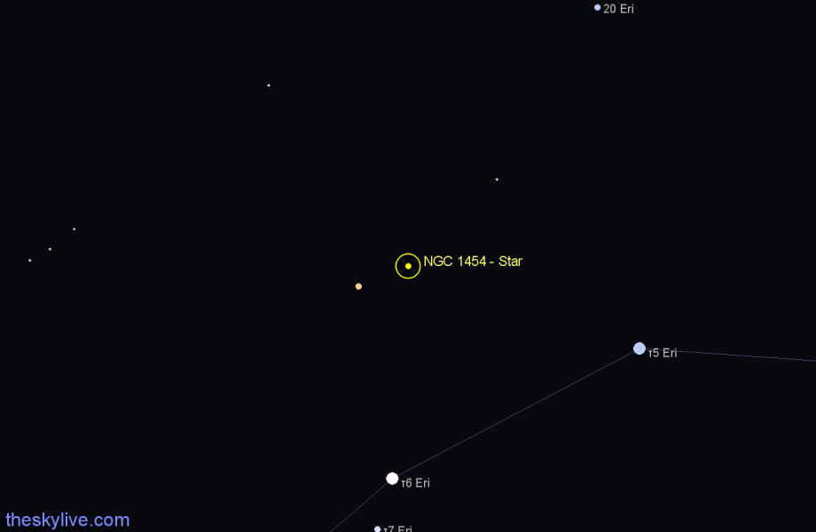 Finder chart NGC 1454 - Star in Eridanus star