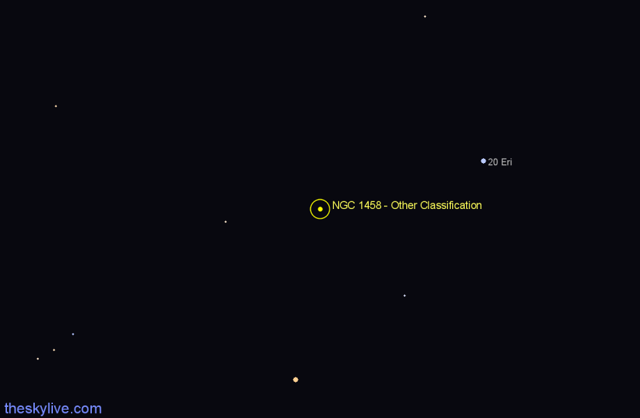 Finder chart NGC 1458 - Other Classification in Eridanus star