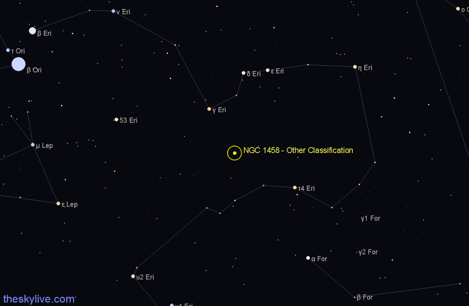 Finder chart NGC 1458 - Other Classification in Eridanus star