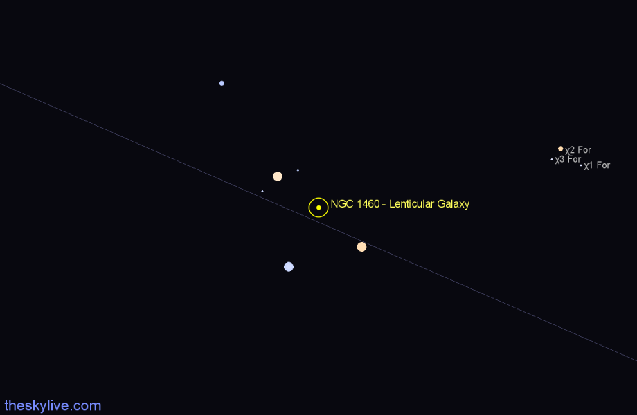 Finder chart NGC 1460 - Lenticular Galaxy in Eridanus star