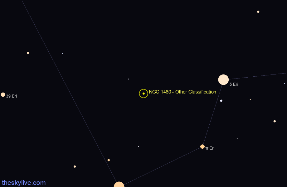 Finder chart NGC 1480 - Other Classification in Eridanus star