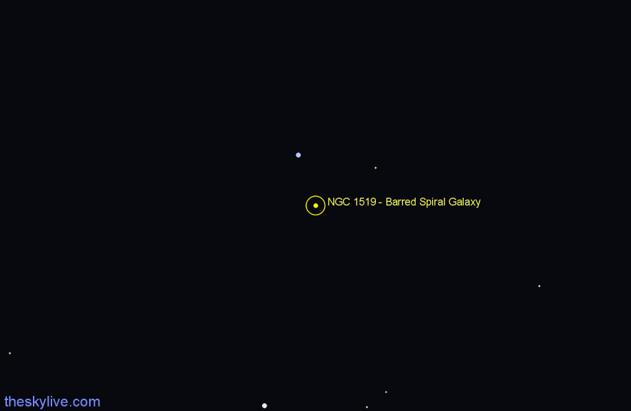 Finder chart NGC 1519 - Barred Spiral Galaxy in Eridanus star