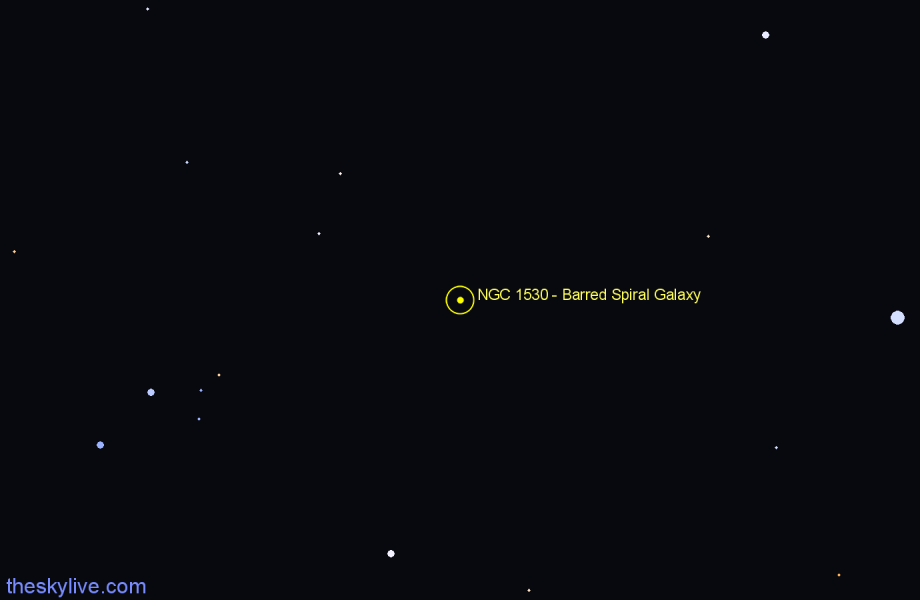 Finder chart NGC 1530 - Barred Spiral Galaxy in Camelopardalis star