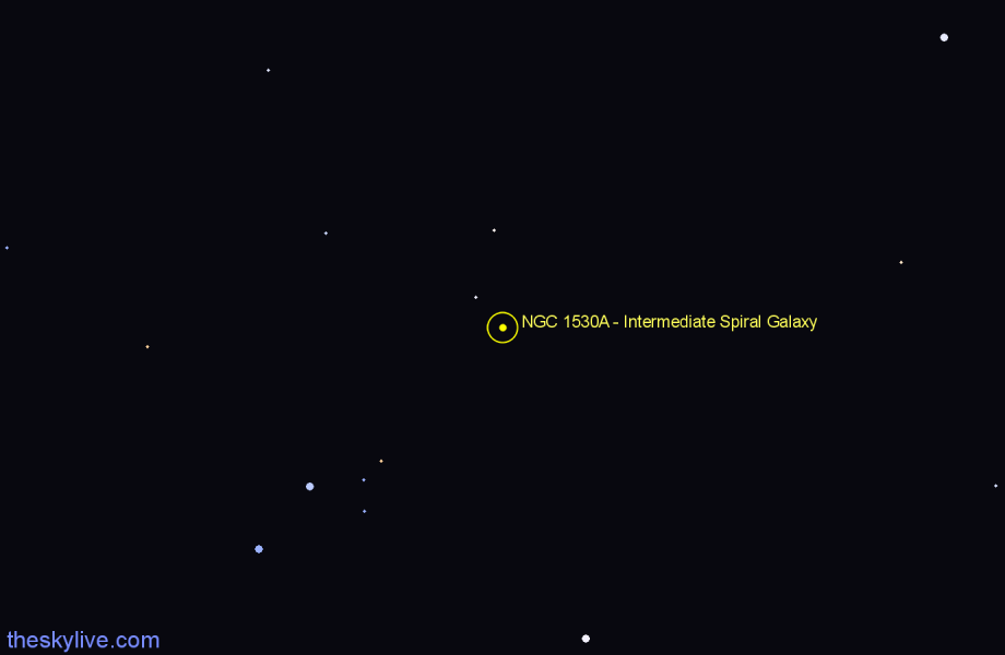 Finder chart NGC 1530A - Intermediate Spiral Galaxy in Camelopardalis star