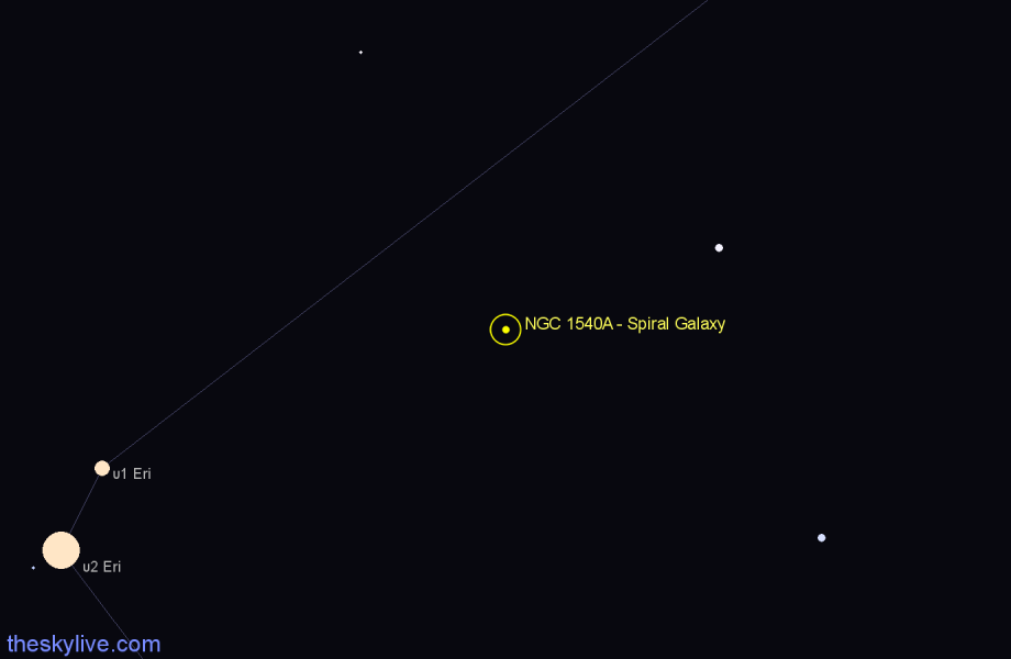 Finder chart NGC 1540A - Spiral Galaxy in Eridanus star