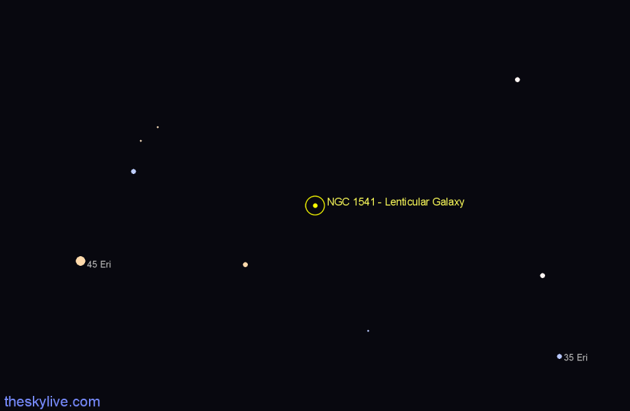 Finder chart NGC 1541 - Lenticular Galaxy in Taurus star