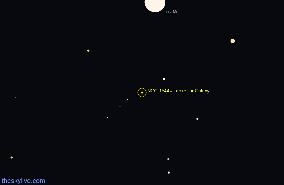 Finder chart NGC 1544 - Lenticular Galaxy in Cepheus star