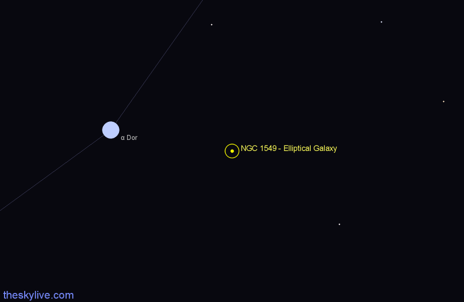 Finder chart NGC 1549 - Elliptical Galaxy in Dorado star