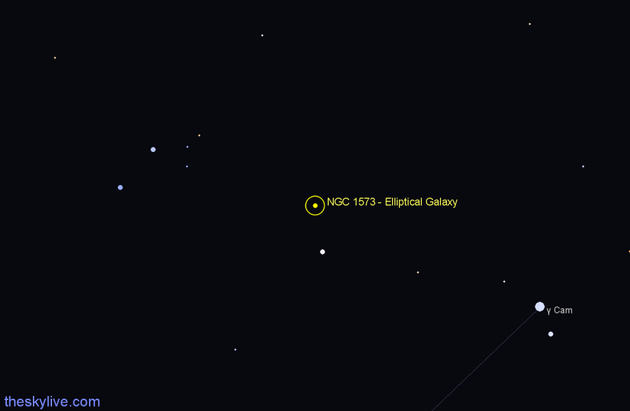 Finder chart NGC 1573 - Elliptical Galaxy in Camelopardalis star