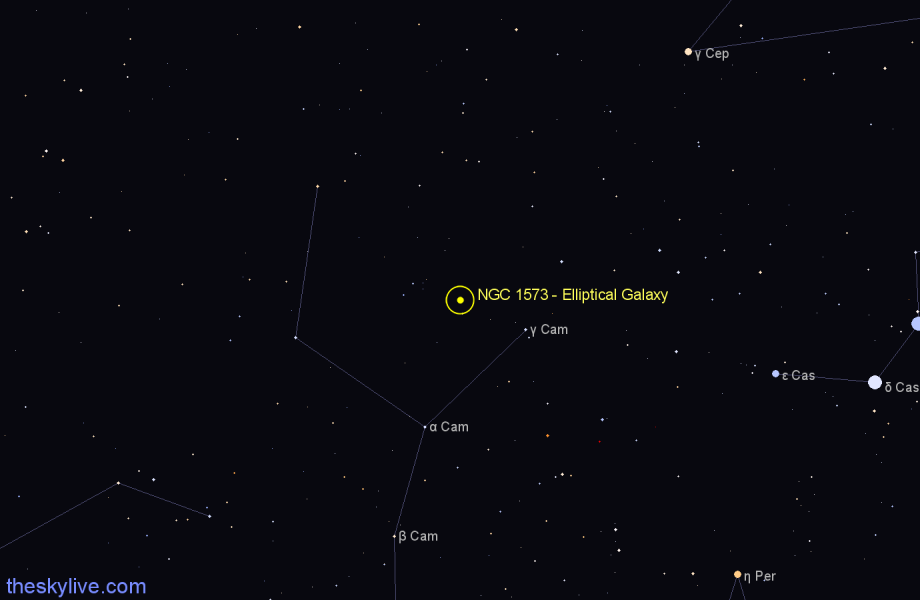 Finder chart NGC 1573 - Elliptical Galaxy in Camelopardalis star