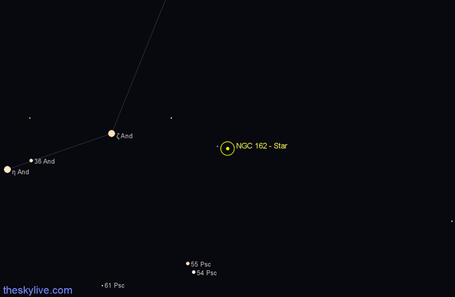 Finder chart NGC 162 - Star in Andromeda star
