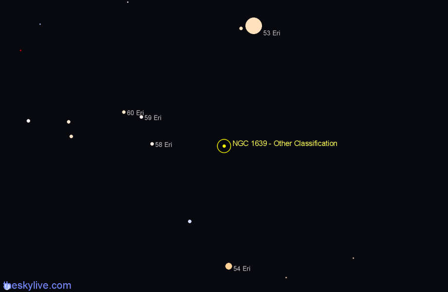 Finder chart NGC 1639 - Other Classification in Eridanus star