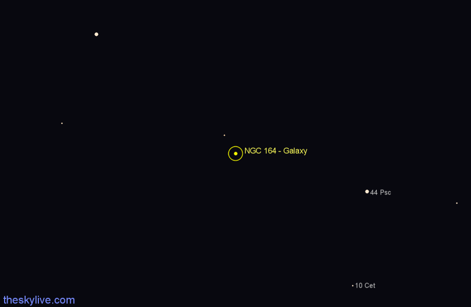 Finder chart NGC 164 - Galaxy in Pisces star