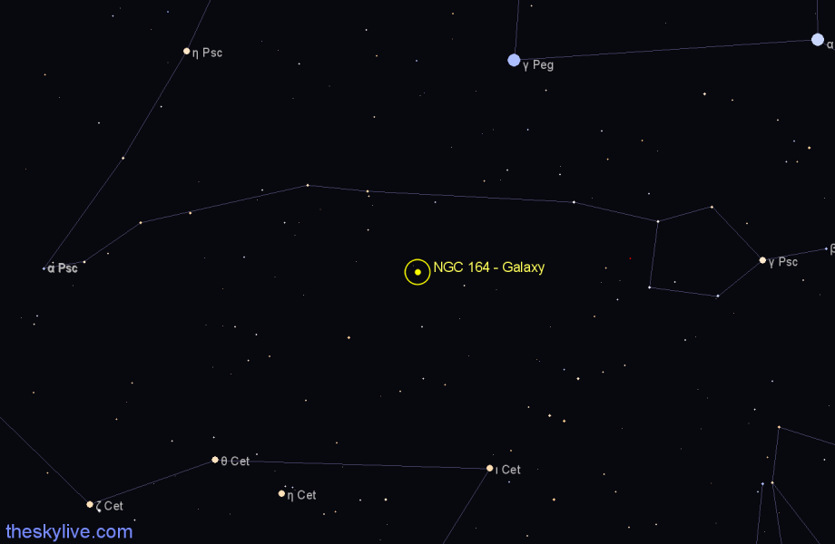 Finder chart NGC 164 - Galaxy in Pisces star