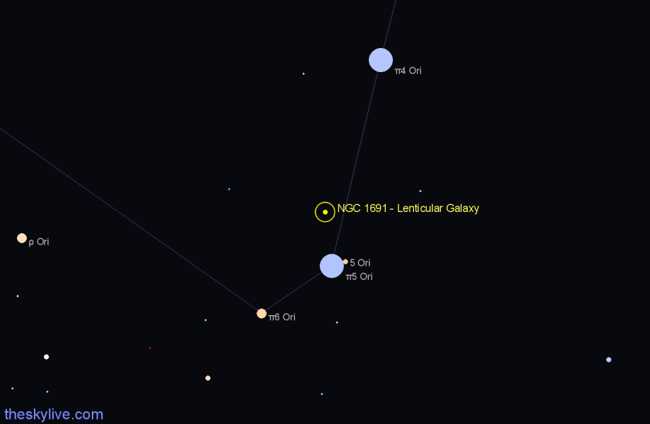 NGC 1691 - Lenticular Galaxy in Orion | TheSkyLive.com