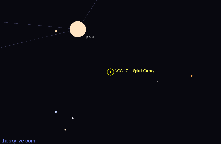 Finder chart NGC 171 - Spiral Galaxy in Cetus star